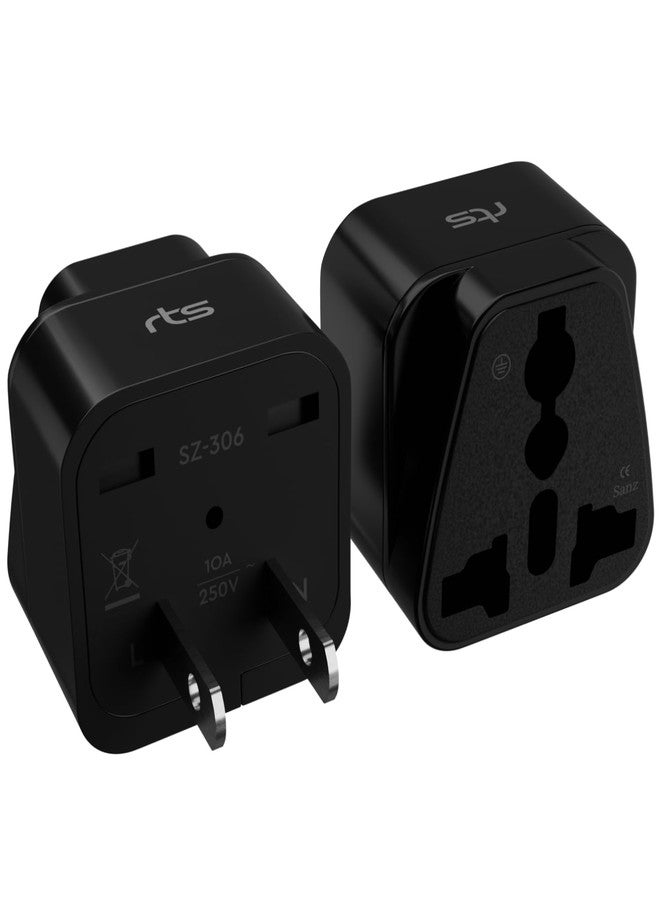 rts India to USA Universal Travel Adapter Converter Plug (2 Pack/Type B) US Travel Adapter American Plug Adapter Travel Essentials for Canada, US, Japan, Australia, Jamaica, Mexico, Thailand, China